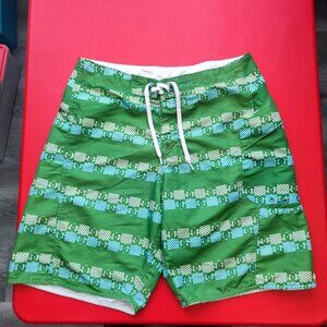 DC Shoes board short green with graphic design men's size 32